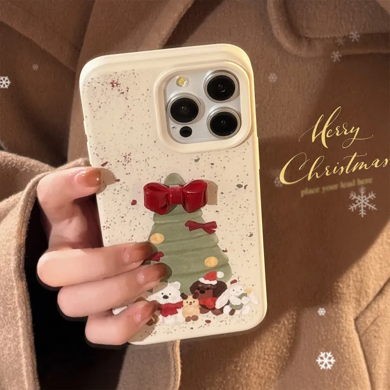 Cuttlefish Grid TPU Material 3D Effect Bowknot DIY Creative Phone Case Compatibility Iphone16/15/14-2