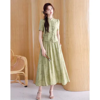 Like The Age Of Water Summer Short Sleeved Dress Regular Women's Green