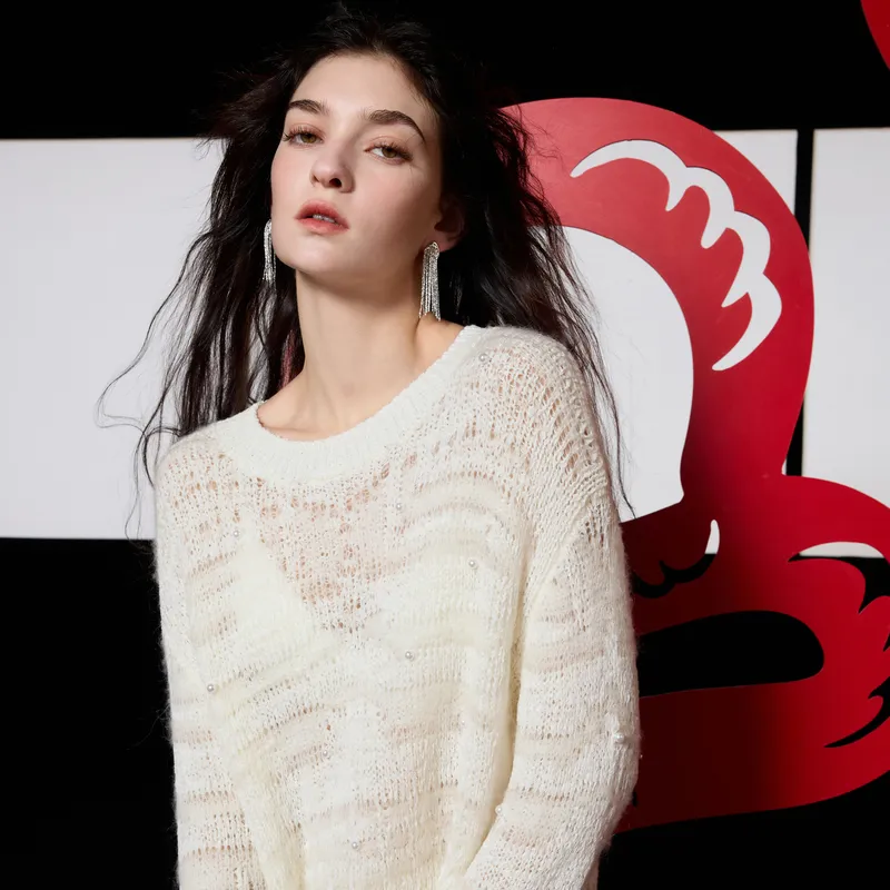 3COLOUR Knitwear Women's Pearl White-3