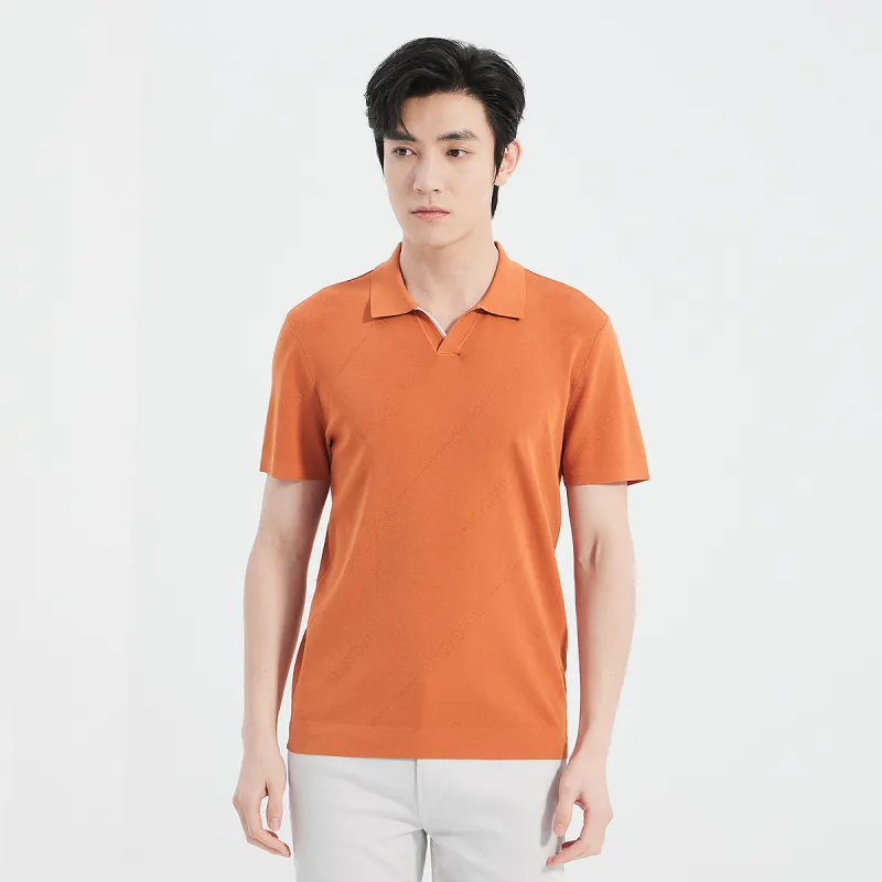 LESS IS MORE Polo Shirts Men Warm Orange-2