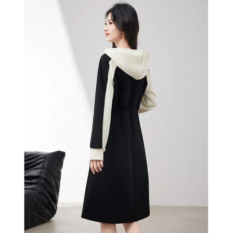 XINFEIYU Long Sleeved Dresses Women's Black-5