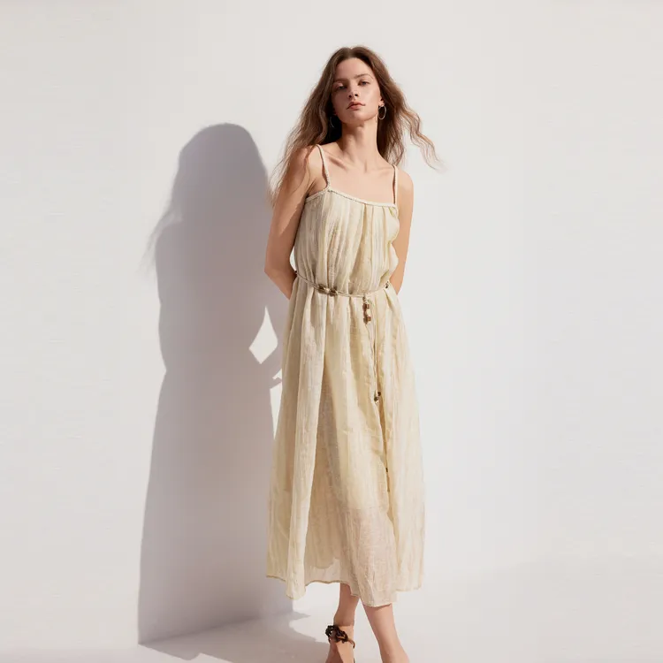 ELLE Slip Dress Women's Light Khaki-1