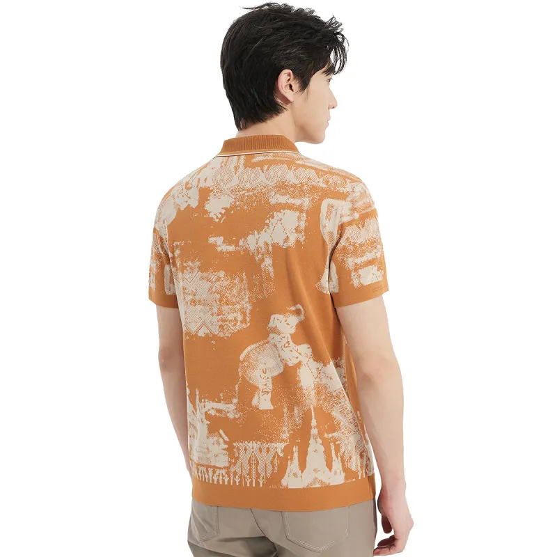 LESS IS MORE Polo Shirt Men's Orange Red-1