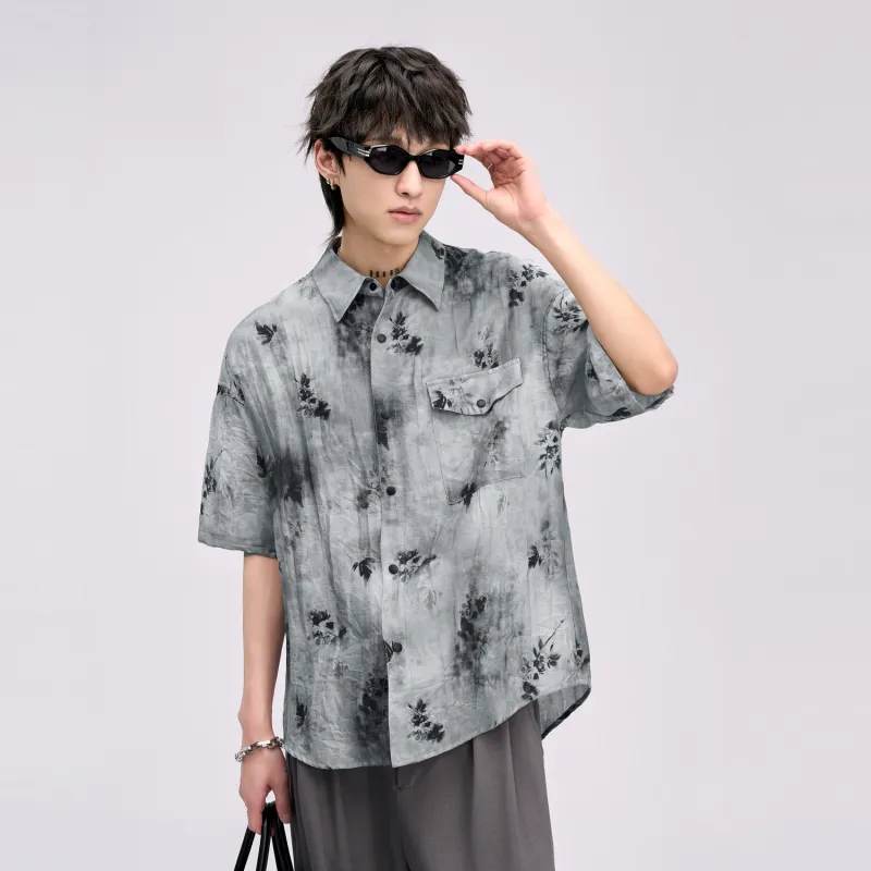 HERBEL Shirts Men Gray Blue-2