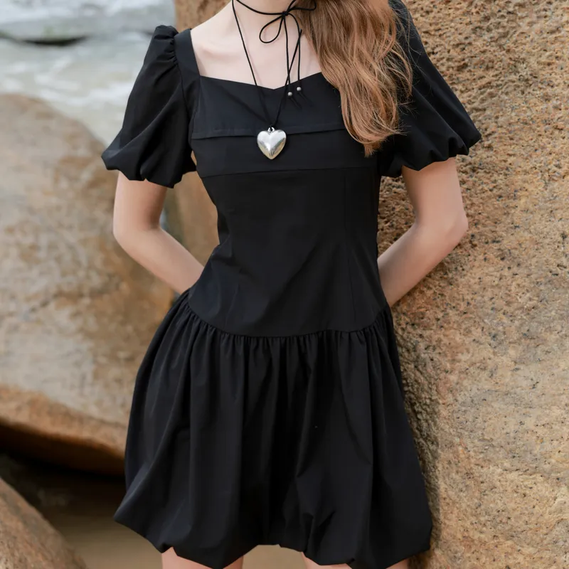 3COLOUR Short Sleeved Dress Women's Classic Black-3