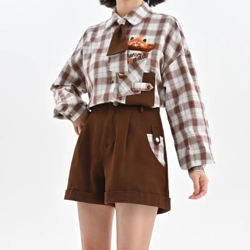 Snbl Casual Shorts Women's Dark Brown-5