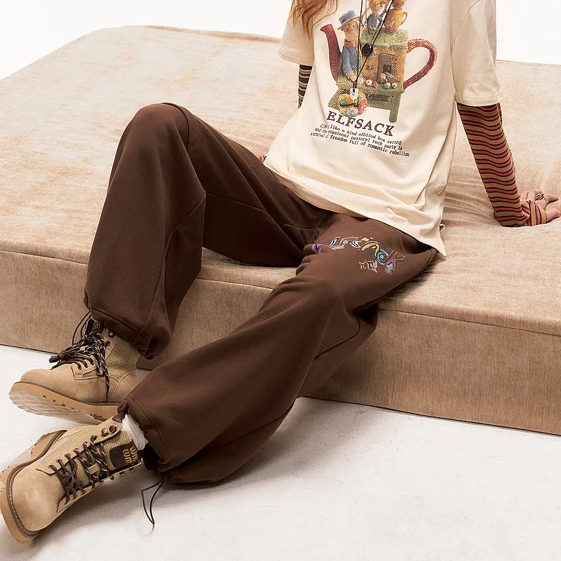 ELF SACK Printed Casual Sports Sweatpants Women's-4