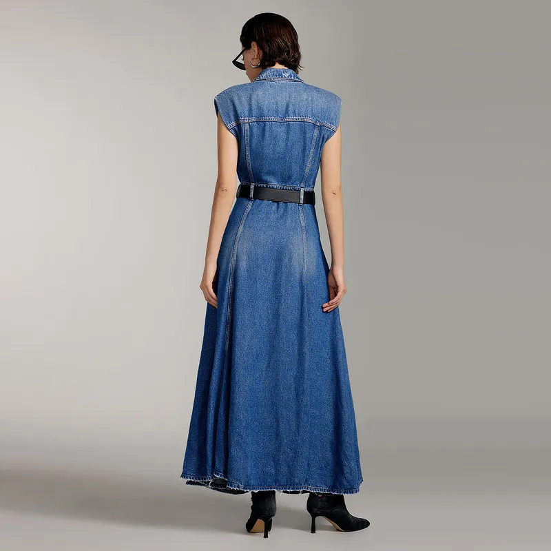 Miss Sixty Sleeveless Dress Women's Medium Blue-2