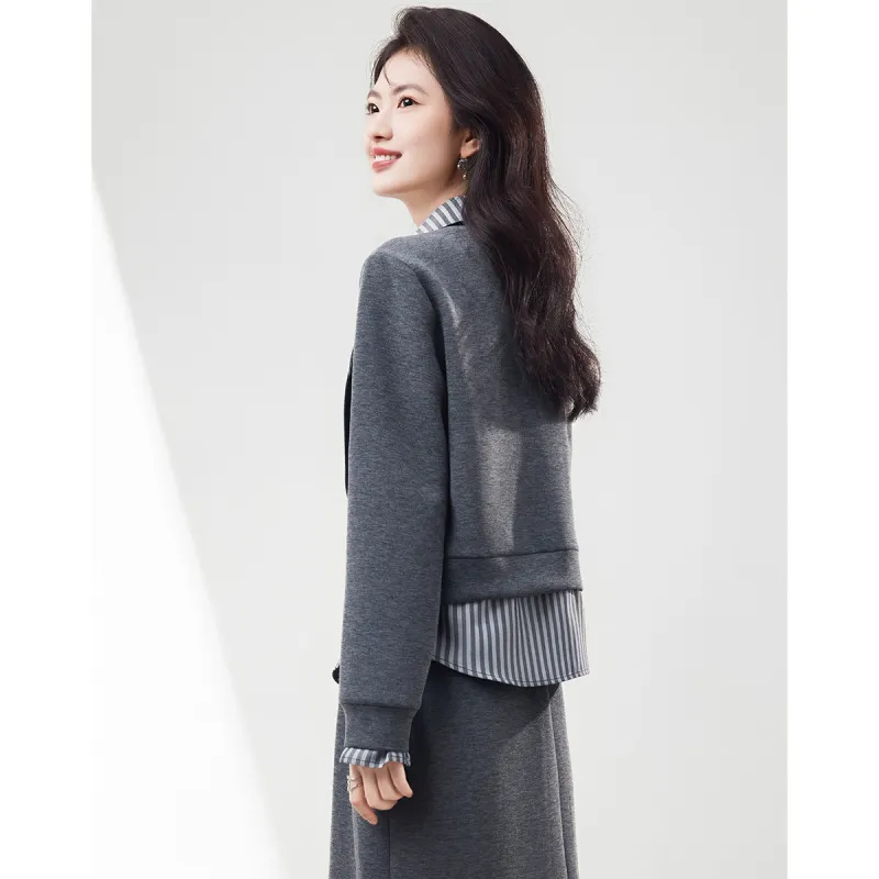 XINFEIYU Sweatshirt Women's Gray-5