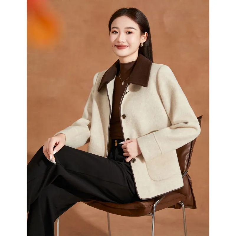 Mylan Cropped Coats Women's Apricot-1