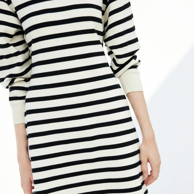 MOCO SS23 Long Sleeved Dresses Women's White Black Stripes-4