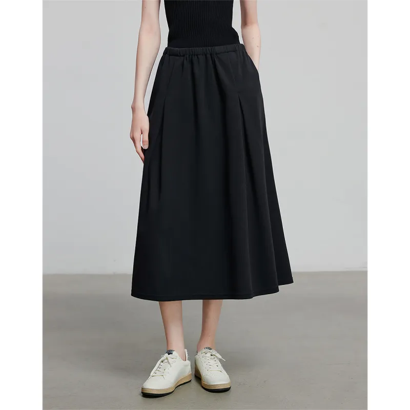 Initial Language Casual Short Skirts Women's Black-5