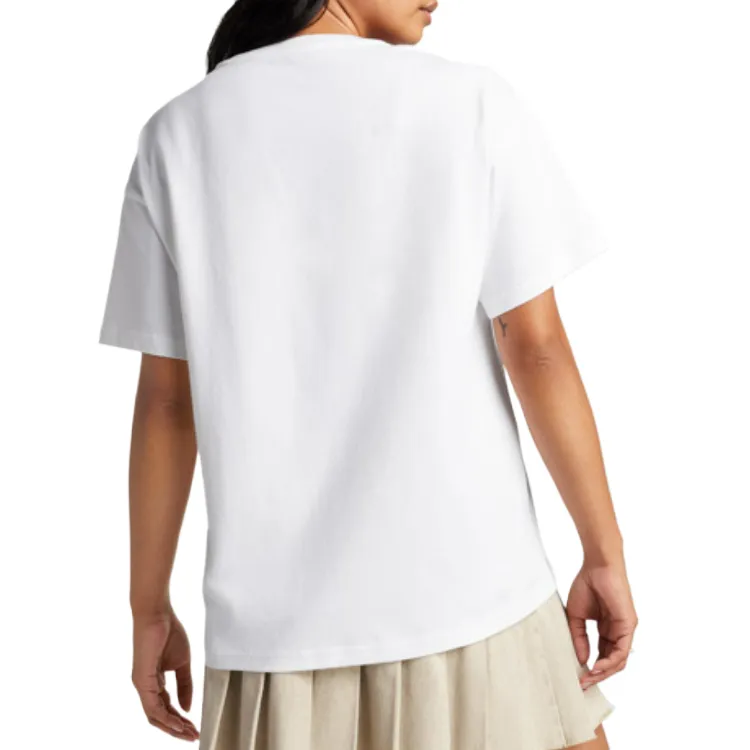 Converse Drop Shoulder Sleeve T Shirt Women's White-2