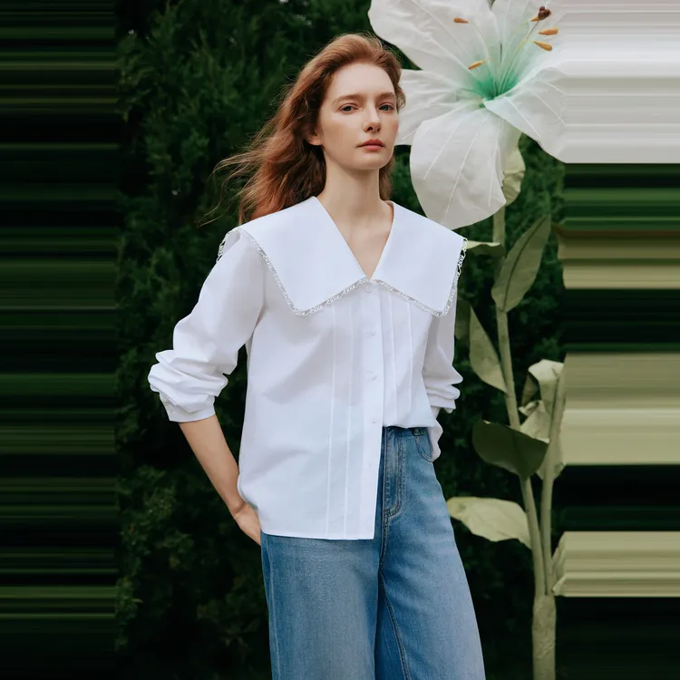 ELLE Shirts Women's White-2