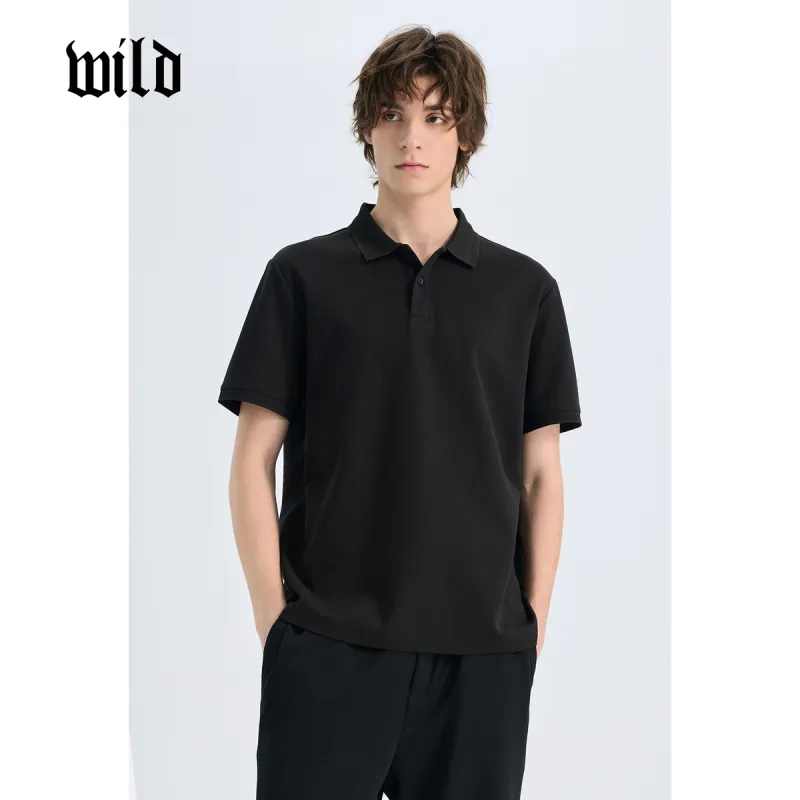 WILD LEADER Polo Shirts Men Mysterious Black[TW5118269H]-4