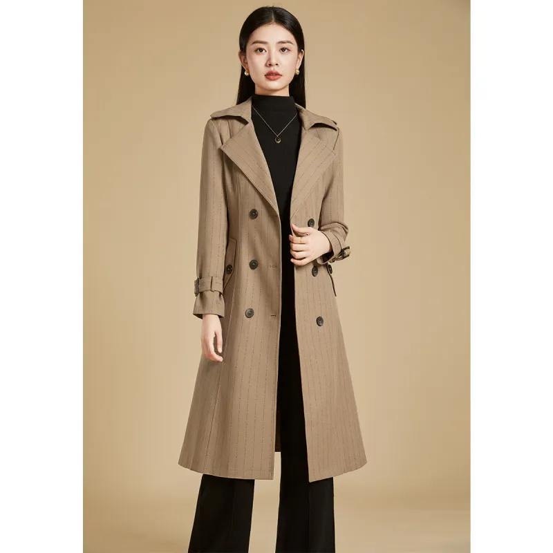 Mylan Spring, Fall Trench Coat Slim Fit Women's Khaki Collection Brand, Stay Updated With Activity Alerts-1