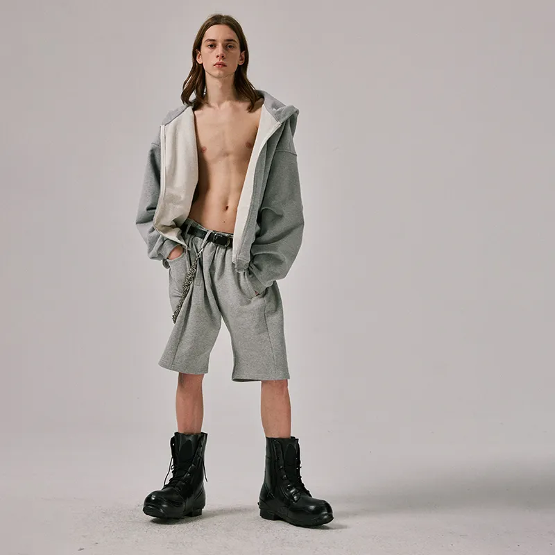 Amicus Animae Casual Shorts Unisex Gray White-1