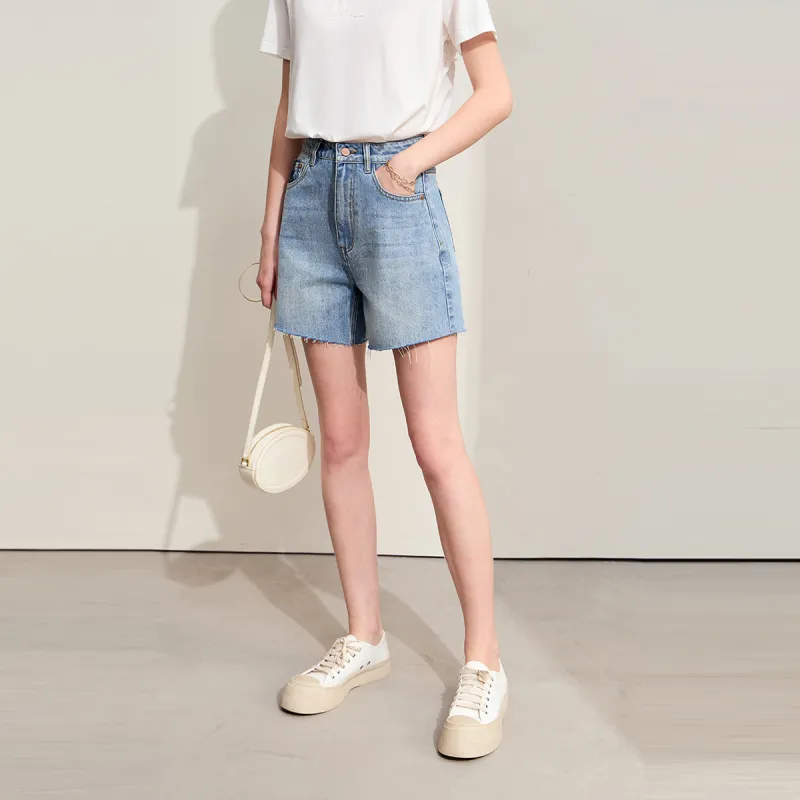 AMII Denim Shorts Women's Washed Blue-6