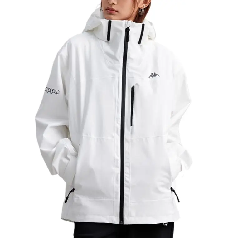 Kappa Windproof Windbreaker Jacket Unisex White-1