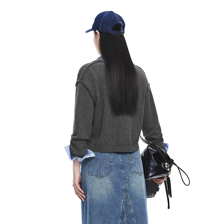 PEACEBIRD Knitwear Women's Peat Gray-4