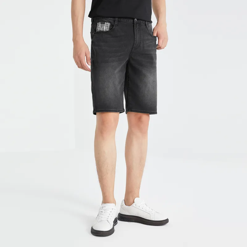 LESS IS MORE Denim Shorts Men's Black 24XST10101-4