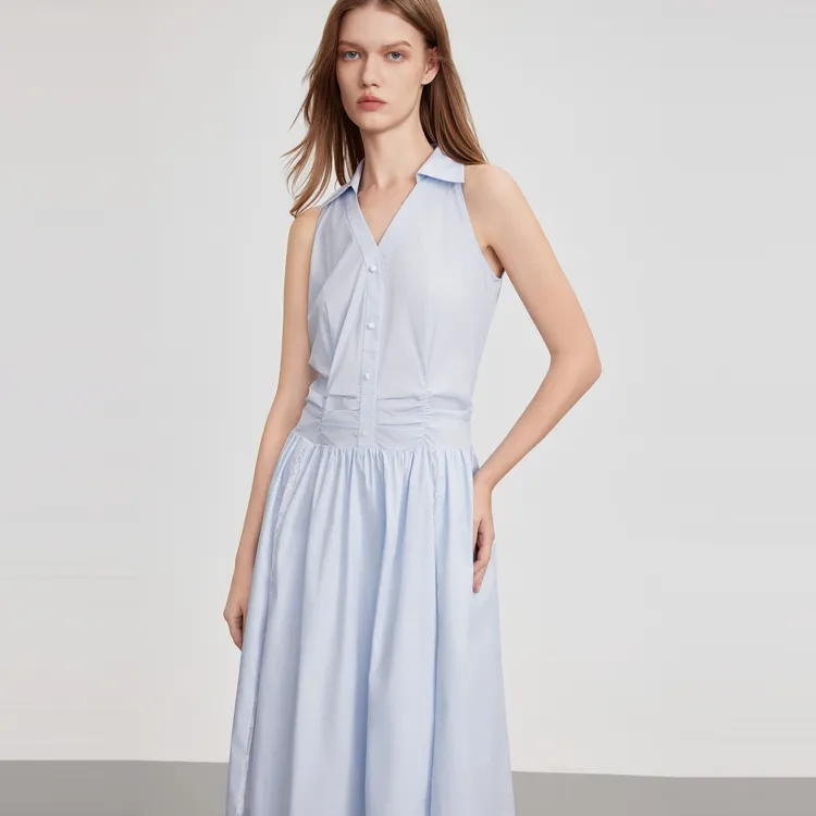 ELLE Sleeveless Dresses Women's Blue-2
