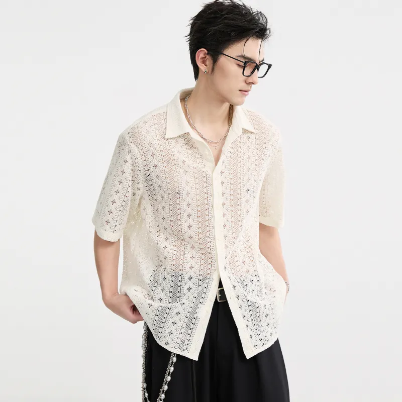 EARL JOEL Shirts Men Transparent Yellow-5