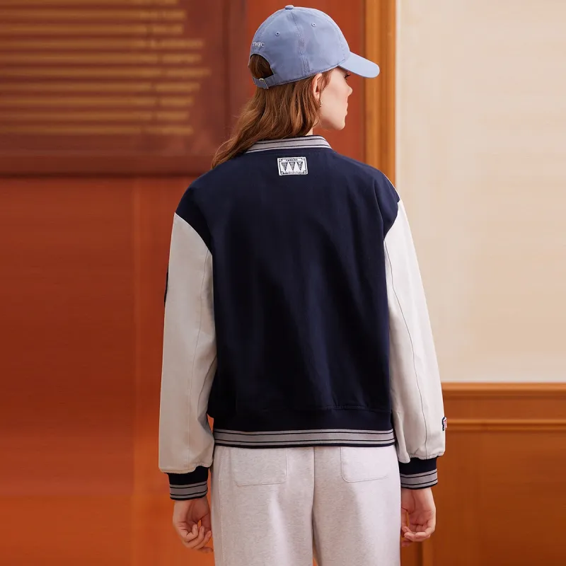 Teenie Weenie Baseball Jacket Women's Navy Blue-3