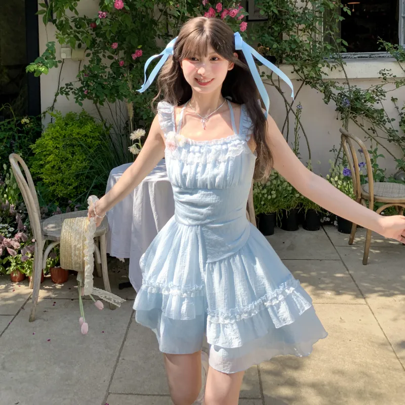 SNBL Slip Dresses Women's Blue-2