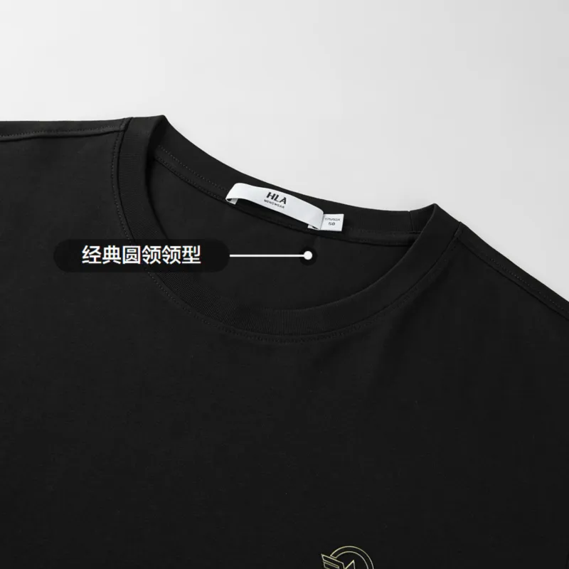 HLA T Shirts Men Brand New Cool Cotton Black T4-5