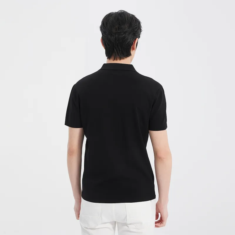 LESS IS MORE Polo Shirts Men Black-4
