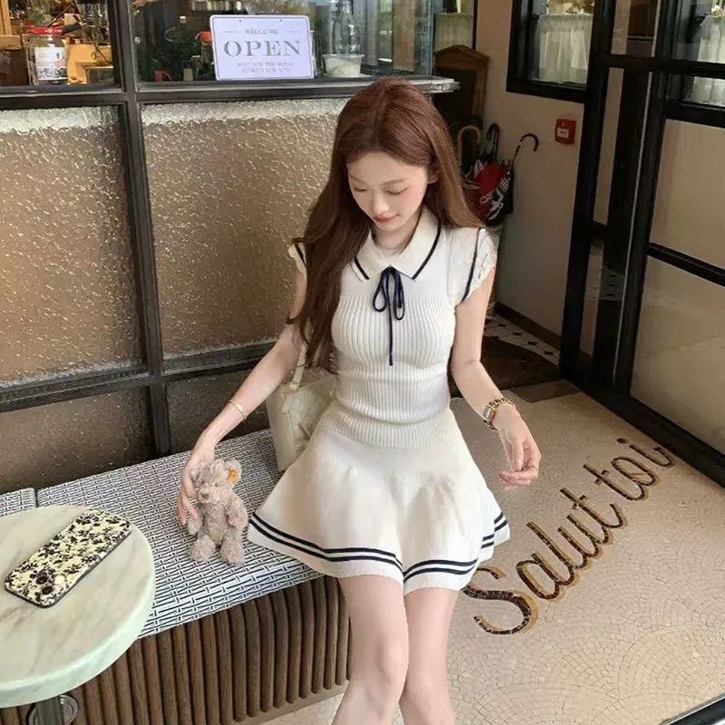 MISSHONEY MH Short Sleeved Dress Women's White-3