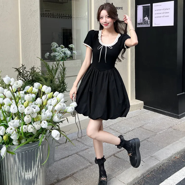 BEAUTIFUL CONFESSION Short Sleeved Dress Women's Black-4