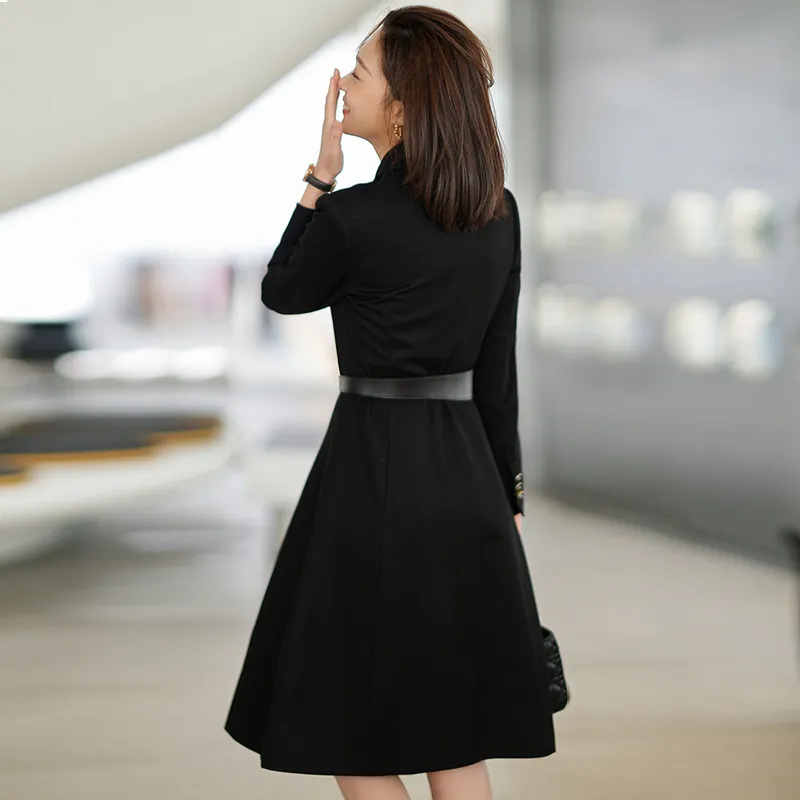 ONE SHALLOW Long Sleeved Dresses Women's Black-2