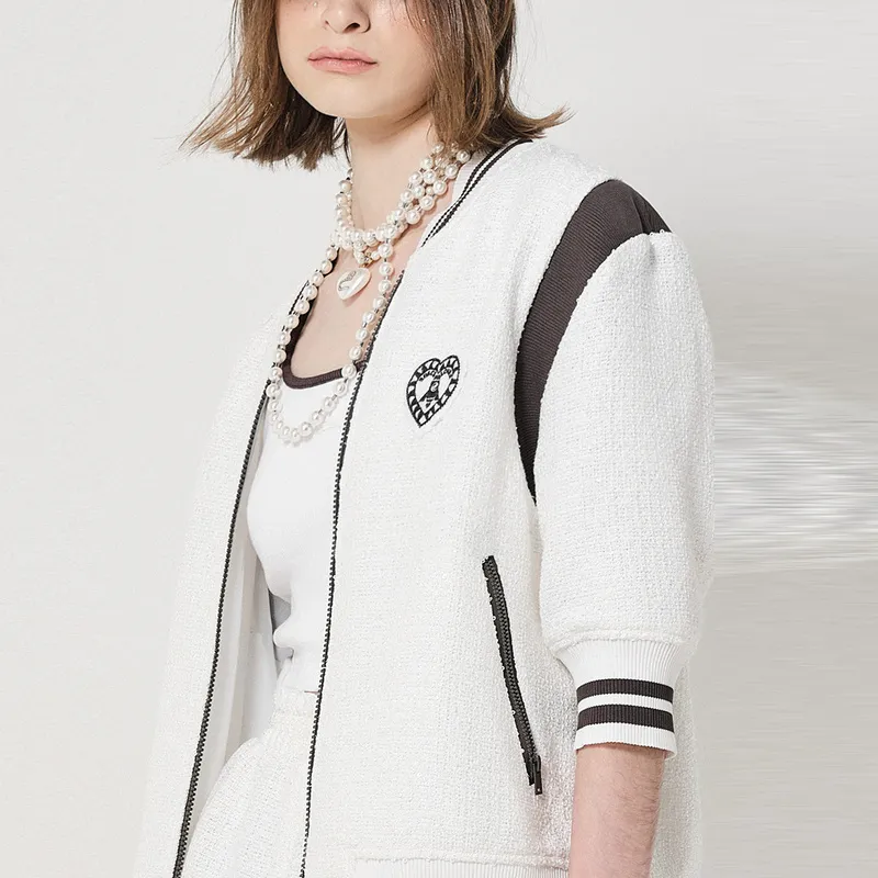 D'zzit Cropped Coats Women's White-3