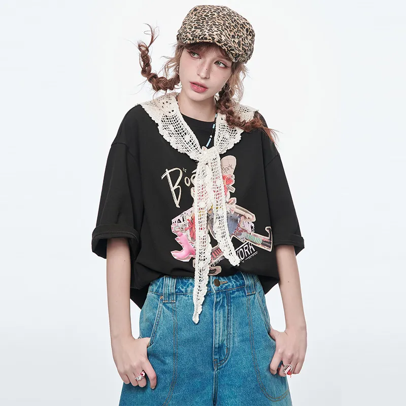 ELF SACK Drop Shoulder Sleeve T Shirt Women's-2