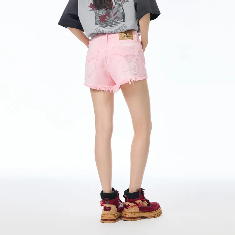 ABLE JEANS Denim Shorts Women's Geranium Pink-4