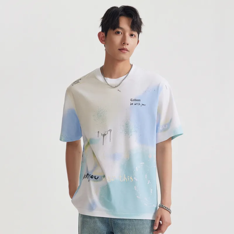 Cabbeen T Shirt Men's Bleached 02-3