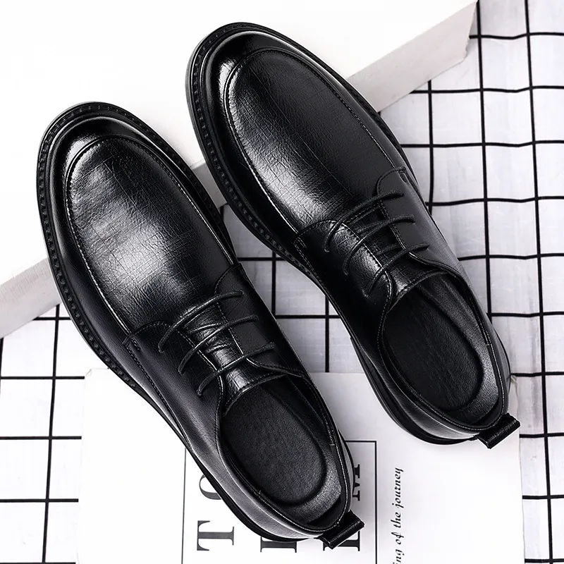 EGCHI Dress Shoes Men Low Top Black-1