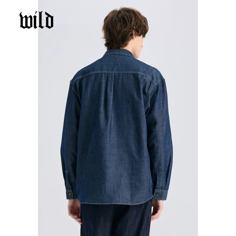 WILD LEADER Shirts Men Blue[CW51585A16]-1