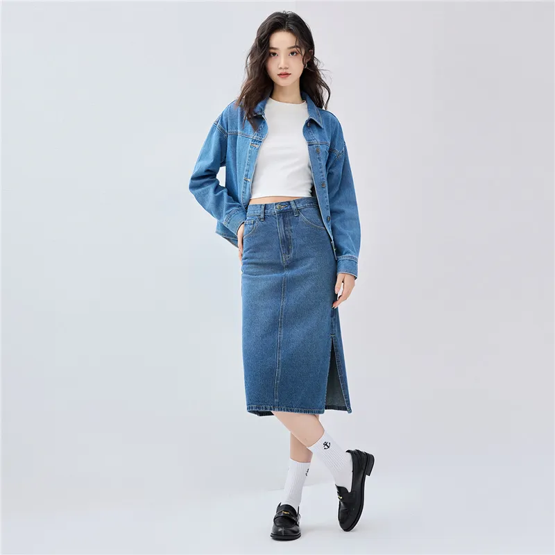 UNIQLO Denim Long Skirts Women's-5
