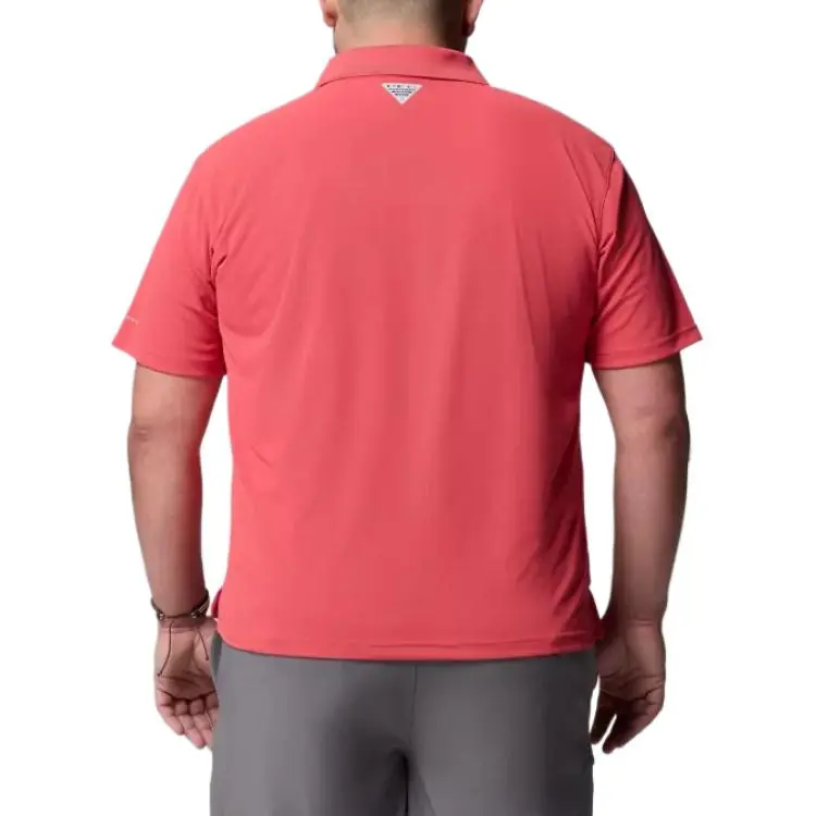 Columbia PFG Freezer Polo Shirt Men's Sunset Red-1