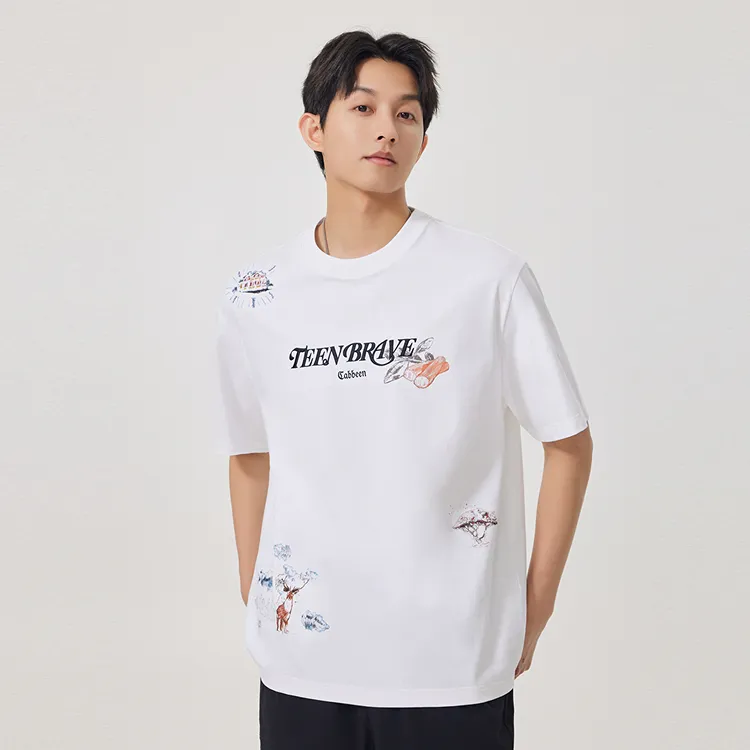 Cabbeen T-Shirt Men's Bleached White-2