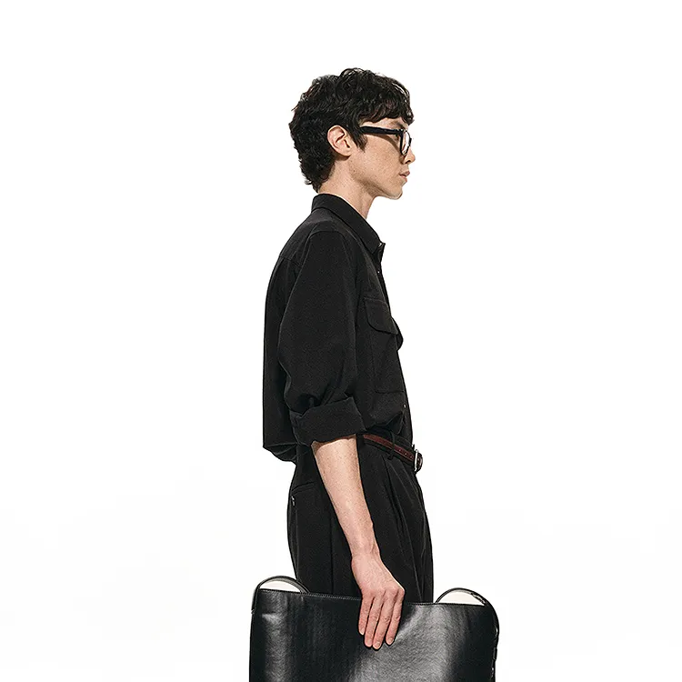 CROQUIS Black Thread Shirt Men's-4