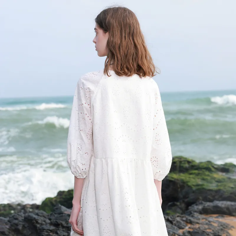 3COLOUR Short Sleeved Dress Women's Cloud White-6