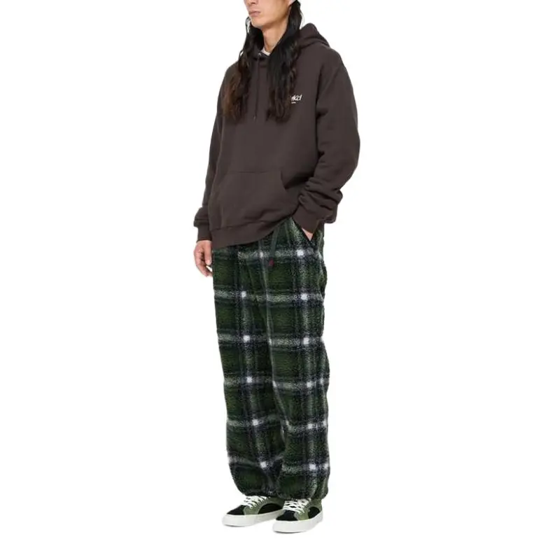 Gramicci Shadow Plaid Sherpa Pant Casual Pants Men's Olive Green-6