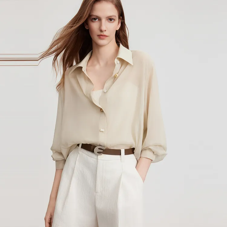 ELLE Shirts Women's Khaki Green-2