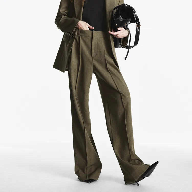 PEACEBIRD Casual Pants Women's Brown-2