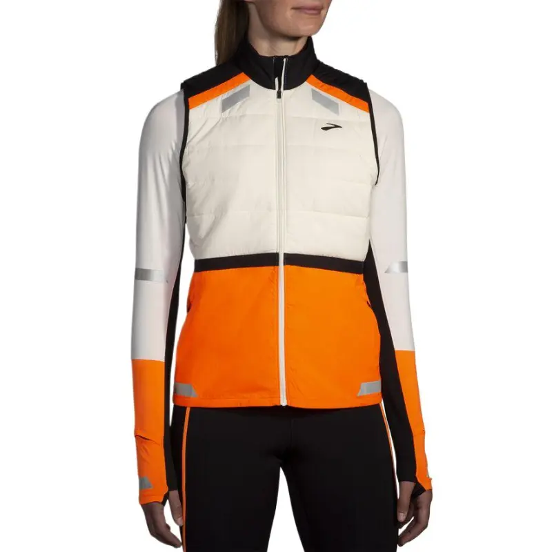 Brooks GO₂ Warmᵀᴹ THERMOLITE® Sport Vests Women's White/Yellow-1