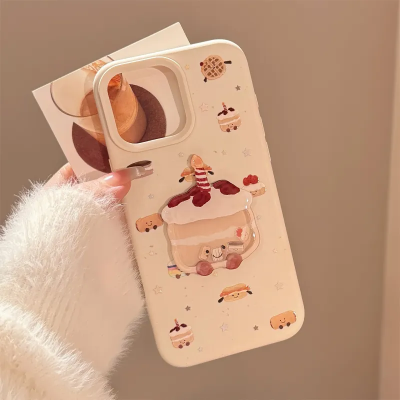 QIZHENG TPU Material Fun French Fries Rocking Phone Case Compatible With Apple 16 Pro Max/15/14/13/12/11-6